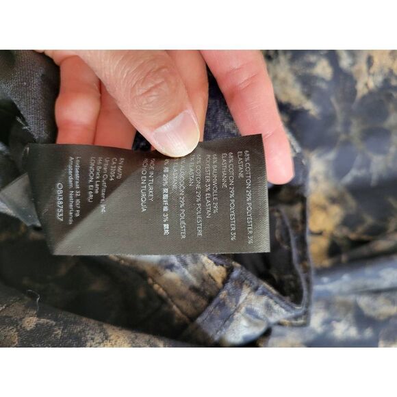 Free People Inferno Flare Bronze Combo Abstract Floral Pants 26 NWOT - Picture 11 of 11